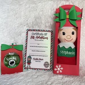 Personalized Christmas Elfs • Holiday Elfs • Girl boxes Red